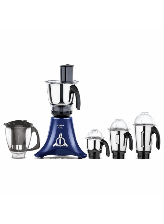فيديم Vidiem Vstar Adc Blu Mixer Grinder 717 A|750 Watts|5 Jar In-1 Juicer|5 Leakproof Jars With Self-Lock, Wet And Dry, Chutneys & Curries|ABS Body|5 Year Warranty On Motor & 2 Year Product Warranty, Blue - Image 3